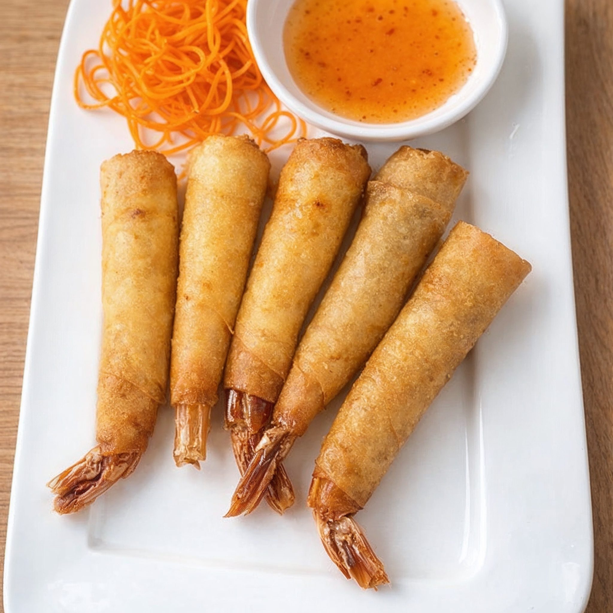 Shrimp in blankets.