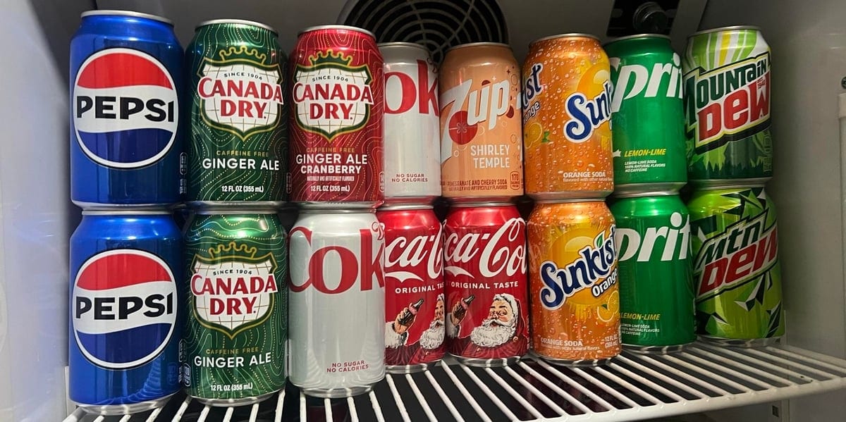 Canned soda.