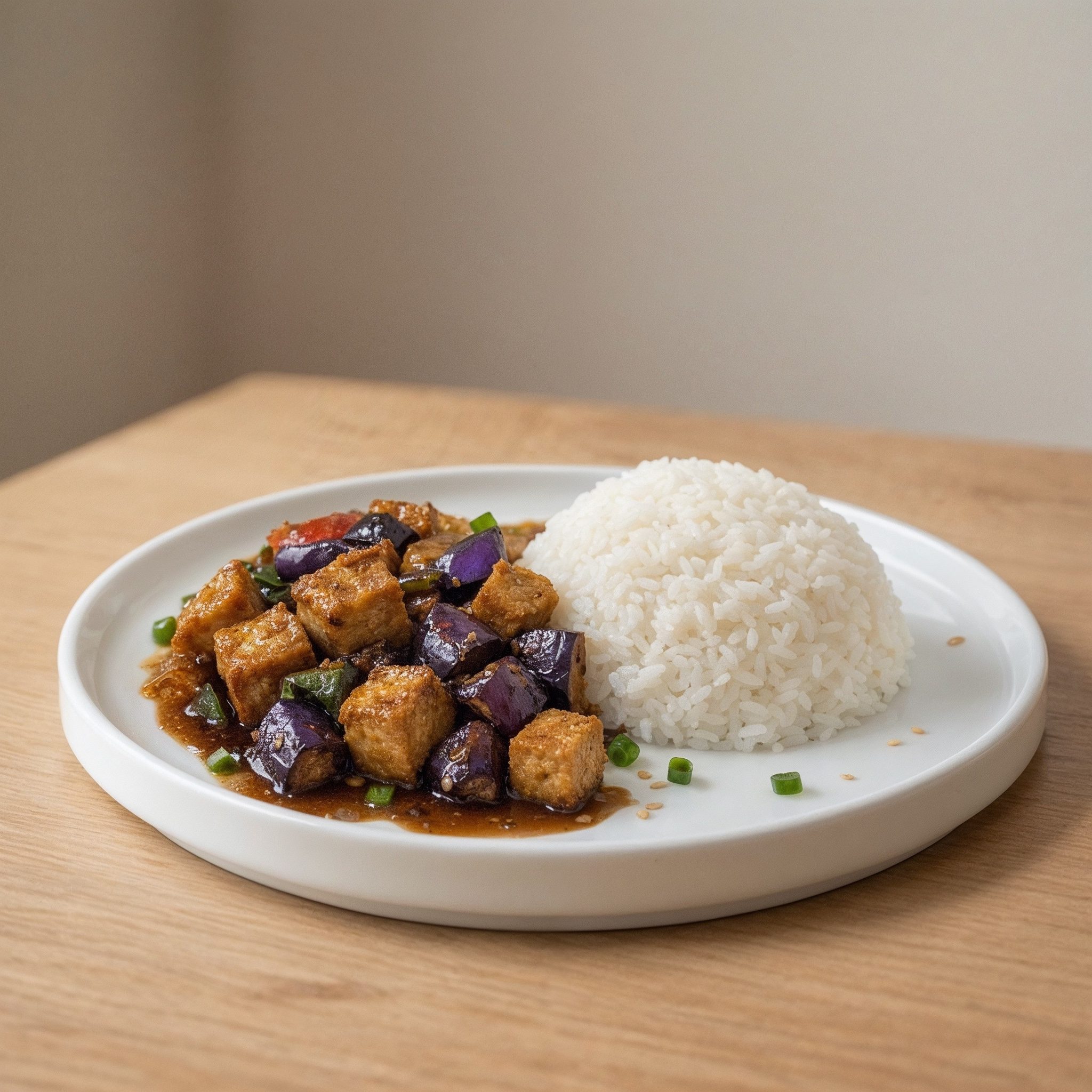 Spicy eggplant.